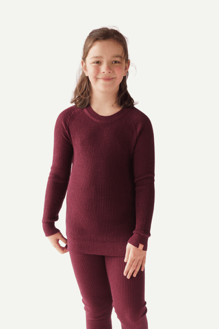 Havbris 2.0 Wool Sweater Kids, Plum