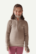 Hustadvika 2.0 Wool Sweater Half Zip Junior, Linen