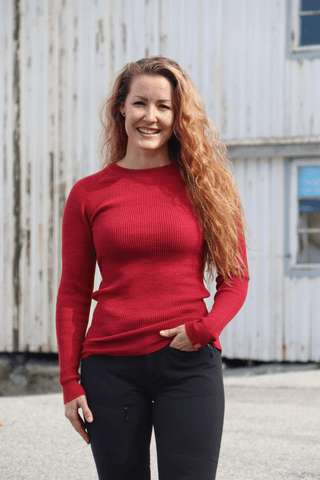 Havbris 2.0 Wool Crewneck, Raspberry
