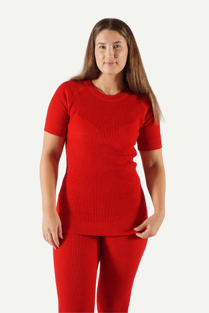 Lanullva Sea Breeze 2.0 Wool T-Shirt, Cranberry