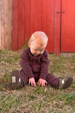 Hustadvika 2.0 Uldheldragt til Baby med Lynlås, Lavendel