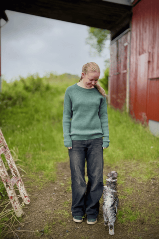 Klassisk 2.0 Strikkegenser Dame, Mosegrønn