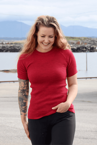 Havbris 2.0 Wool T-shirt, Raspberry