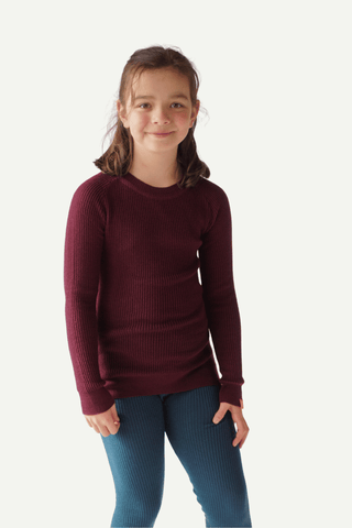 Havbris 2.0 Wool Sweater Kids, Plum