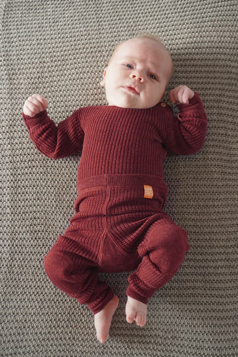 Lanullva Havbris 2.0 Wool tights Baby, Mahogany