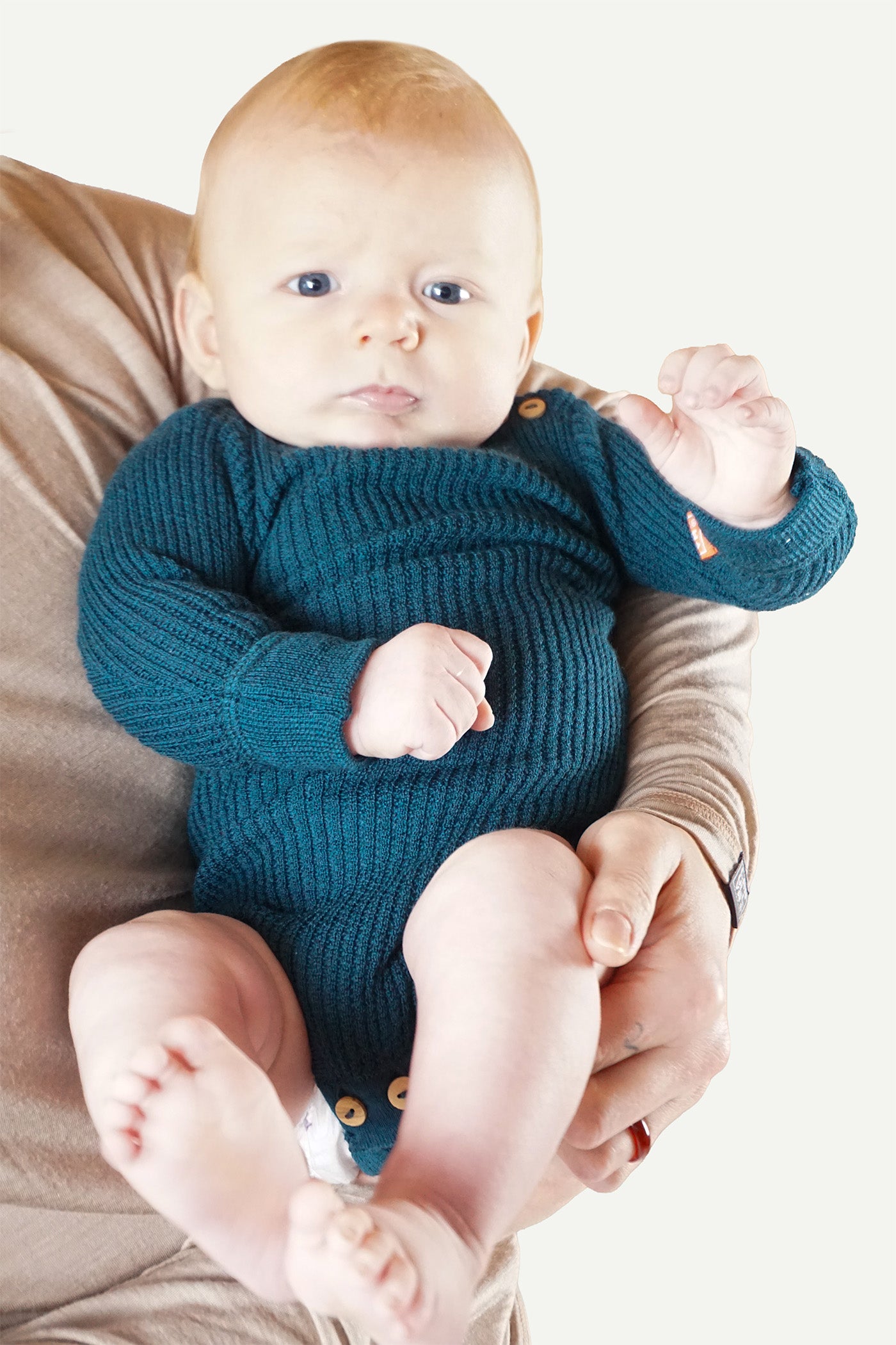 Lanullva Havbris 2.0 Wool Baby Bodysuit, Mountain Blue