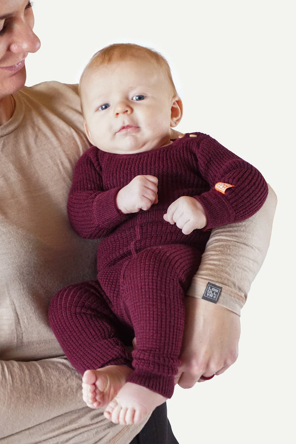Lanullva Havbris 2.0 Wool Tights Baby, Plum