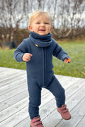 Hustadvika 2.0 Wool Baby Dress Zip, Atlantic blue