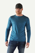 Basic T-Shirt Men's Long Sleeve, Arctic Blue