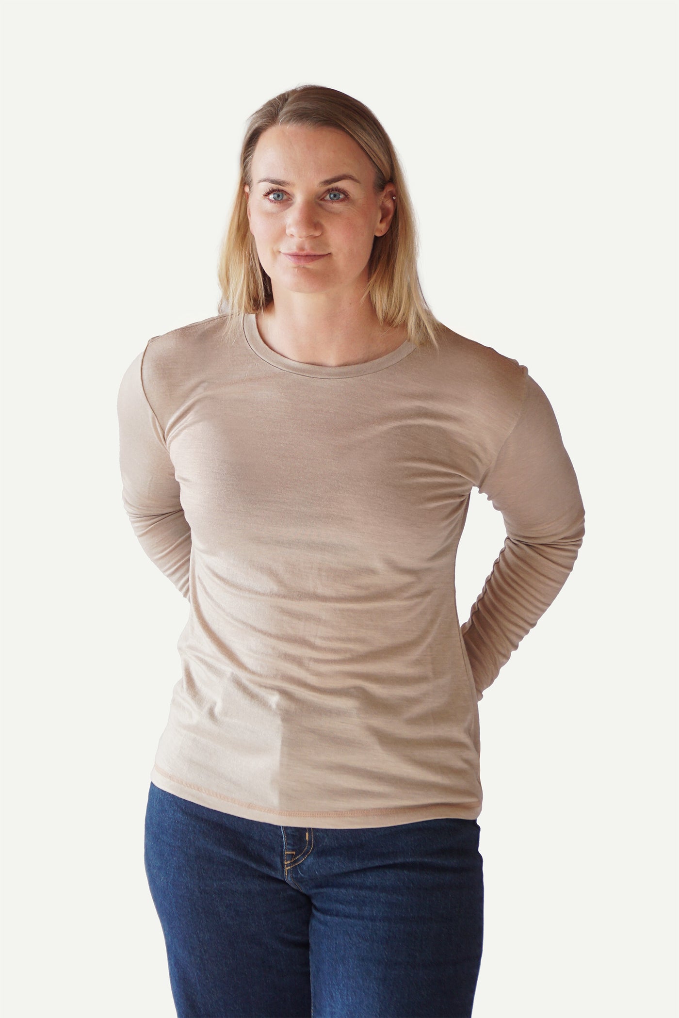 Lanullva Basic T-Shirt Women Long Sleeve, Linen