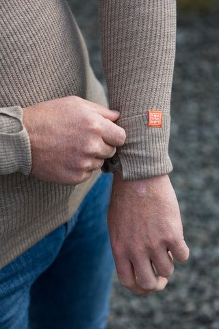 Lanullva Havbris 2.0 Wool Sweater Half Zip, Linen