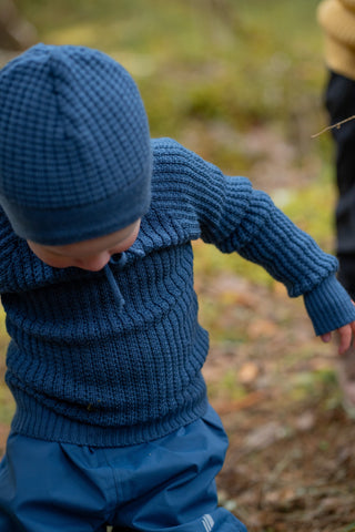Lanullva Havbris 2.0 Wool sweater Children, Atlantic blue