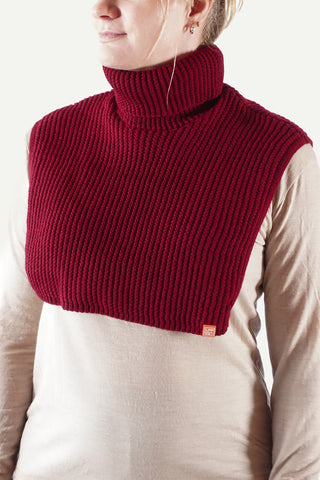 Lanullva Merino Neck Warmer, Burgundy
