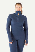 Havbris 2.0 Wool sweater Half Zip, Atlantic blue