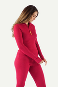 Havbris 2.0 Wool Sweater Half Zip, Raspberry