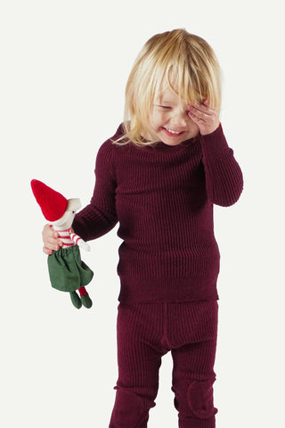 Lanullva Havbris 2.0 Wool Sweater Kids, Plum