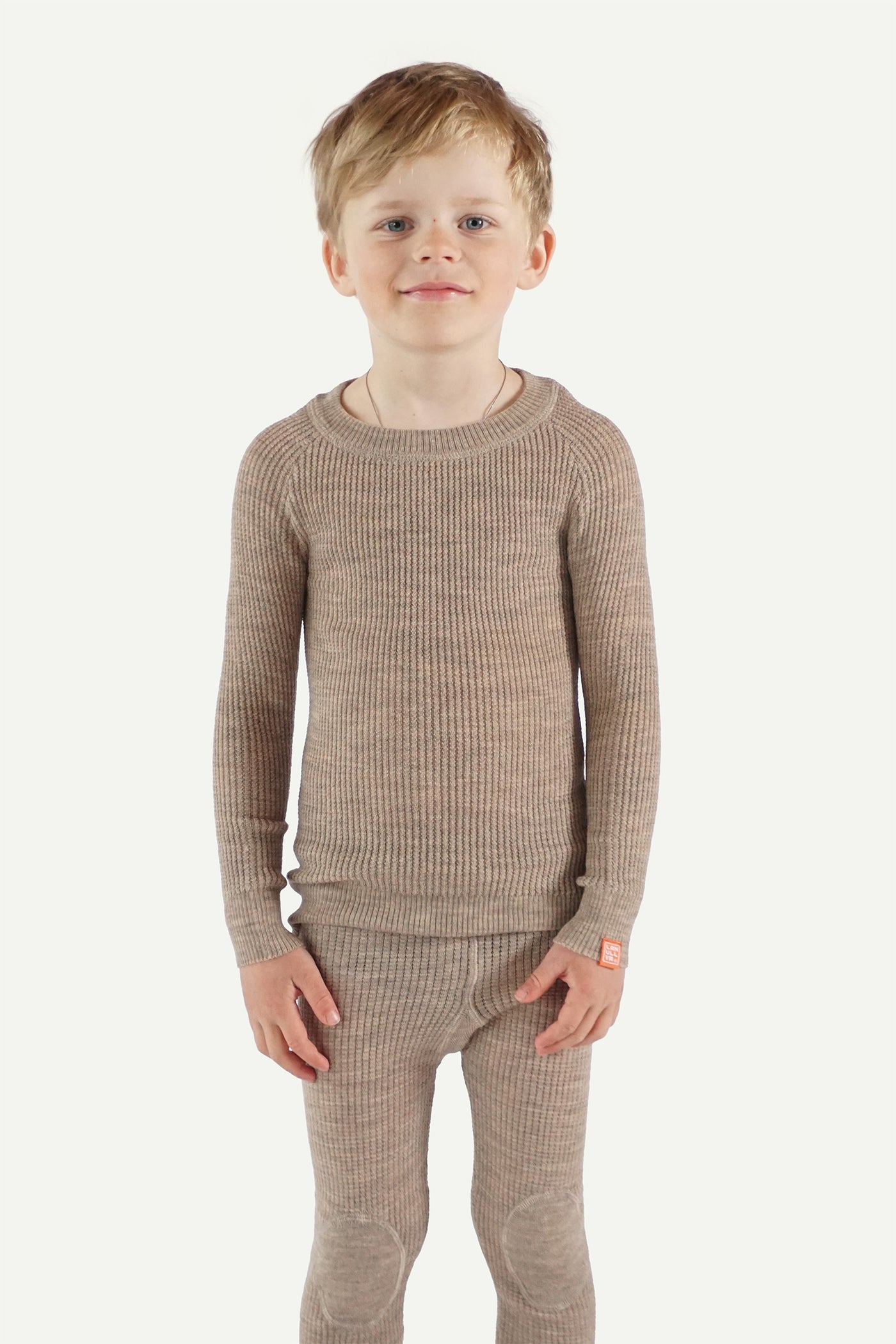 Lanullva Havbris 2.0 Wool Sweater Kids, Linen