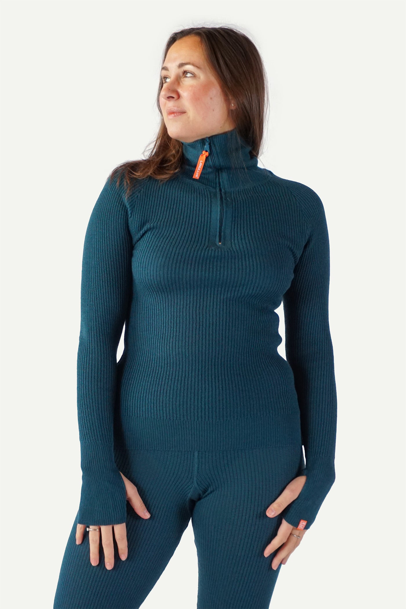 Lanullva Havbris 2.0 Wool Sweater Half Zip, Mountain Blue