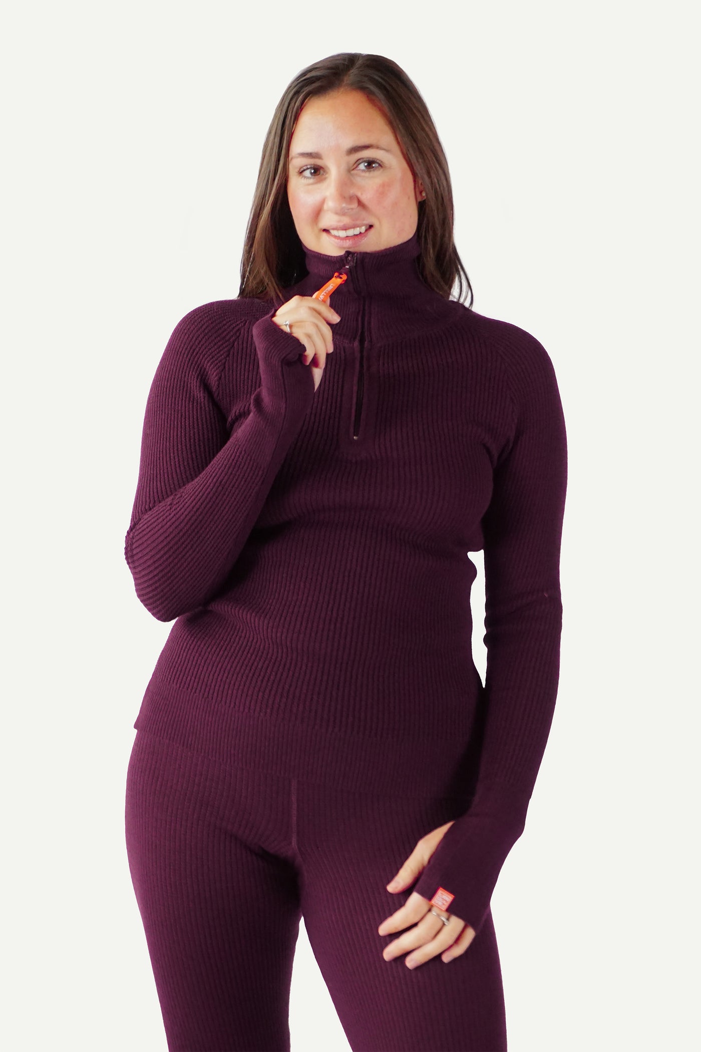 Lanullva Havbris 2.0 Wool Sweater Half Zip, Plum