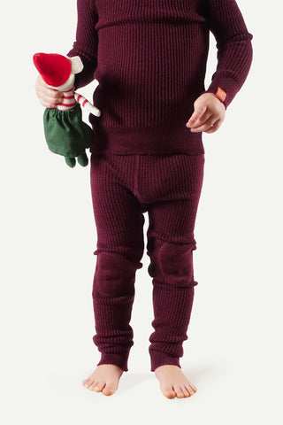 Lanullva Havbris 2.0 Woollen Longs Children, Plum