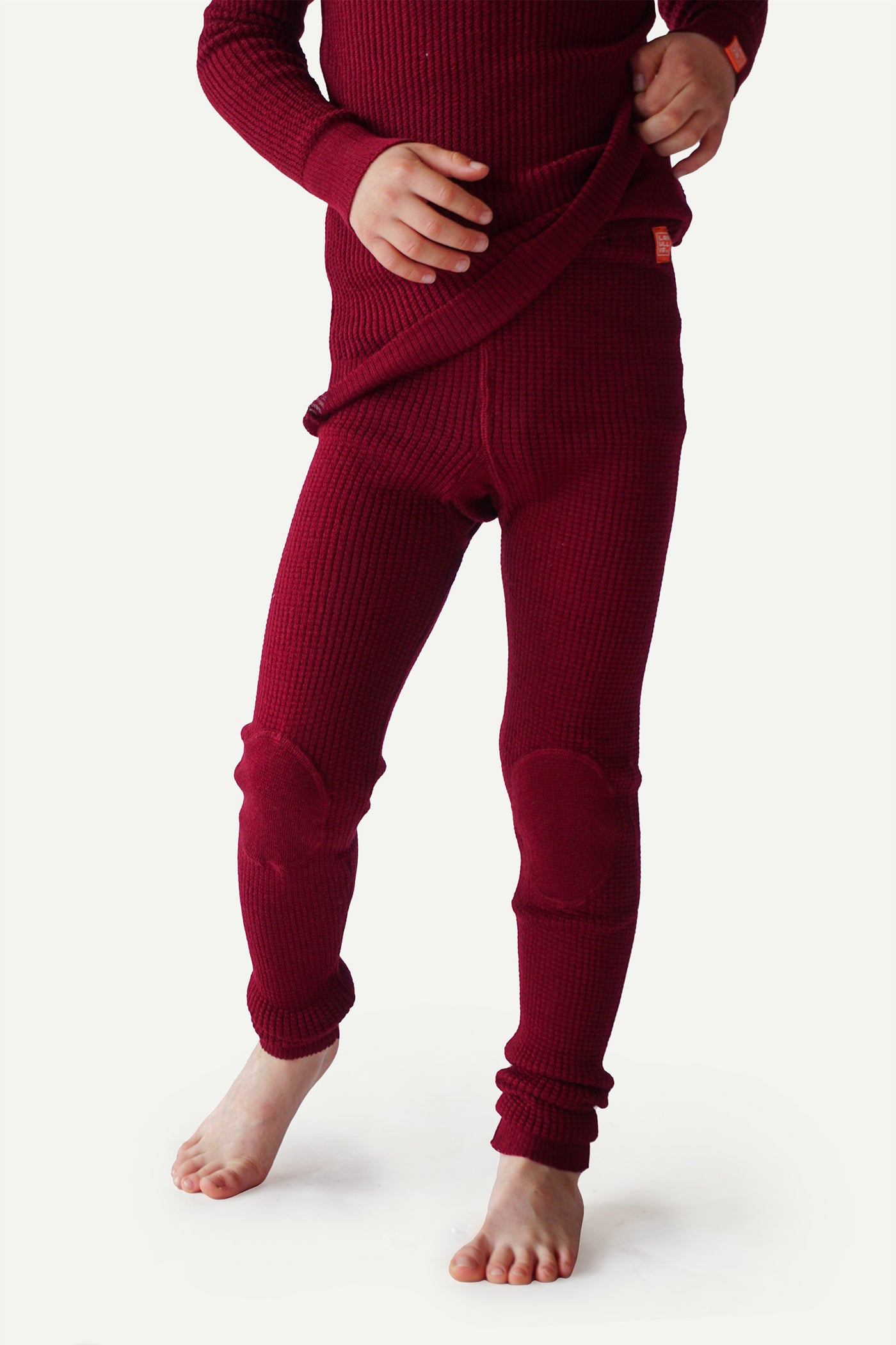 Lanullva Havbris 2.0 Woolen Longs Children, Burgundy