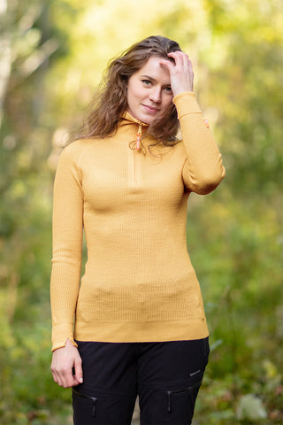 Lanullva Havbris 2.0 Wool Sweater Half Zip, Buttercup