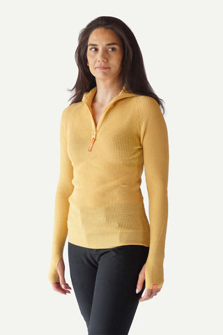 Lanullva Havbris 2.0 Wool Sweater Half Zip, Buttercup