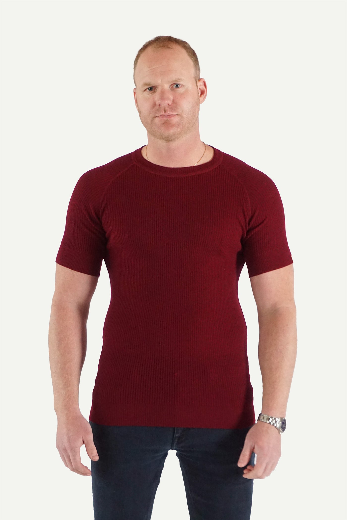 Lanullva Havbris 2.0 Wool T-shirt, Burgundy
