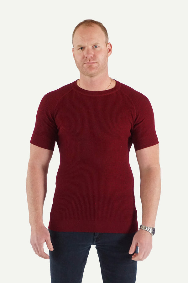 Lanullva Havbris 2.0 Wool T-shirt, Burgundy