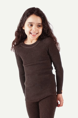 Lanullva Havbris 2.0 Wool Sweater Kids, Bark