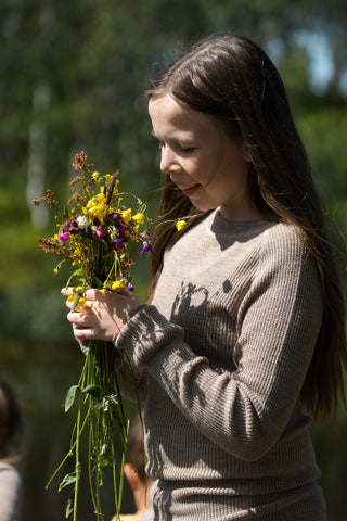 Lanullva Havbris 2.0 Wool Sweater Kids, Linen