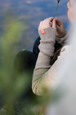 Lanullva Havbris 2.0 Wool Sweater Kids, Linen