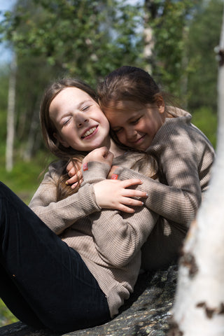 Lanullva Havbris 2.0 Wool Sweater Kids, Linen