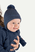 Hustadvika 2.0 Baby hat Flap, Atlantic blue