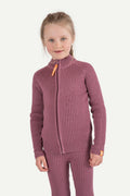 Hustadvika 2.0 Wool Cardigan Zip Kids, Heather Pink