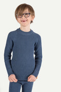 Hustadvika 2.0 Wool jumper Children, Atlantic blue
