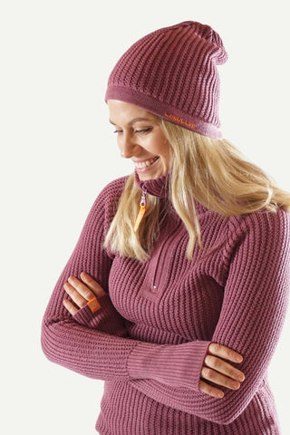 Lanullva Hustadvika 2.0 Ullgenser Half Zip, Lyng Rosa-Lanullva