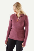 Hustadvika 2.0 Wool Sweater Half Zip, Heather Pink