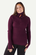 Hustadvika 2.0 Wool Sweater Half Zip, Plum