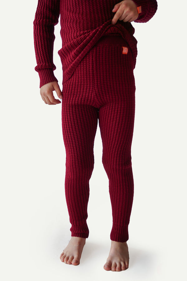 Lanullva Hustadvika 2.0 Wool Trousers Children, Burgundy