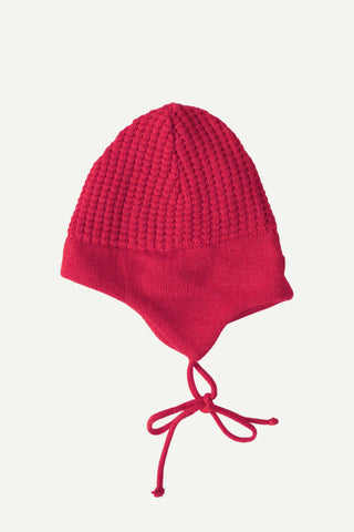 Lanullva Hustadvika 2.0 Wool Hat Flaps Children, Raspberry