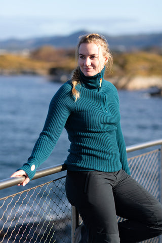 Lanullva Hustadvika 2.0 Wool Sweater Half Zip, Mountain Blue