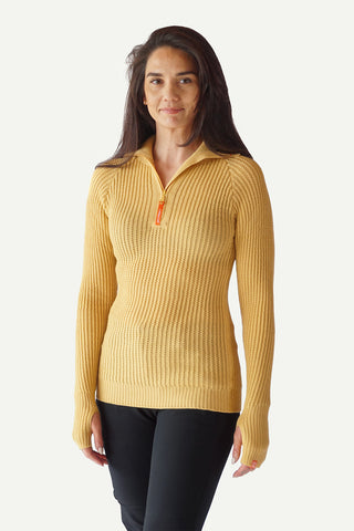 Lanullva Hustadvika 2.0 Wool Sweater Half Zip, Buttercup