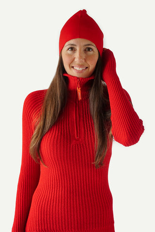 Hustadvika 2.0 Wool Sweater Half Zip, Cranberry