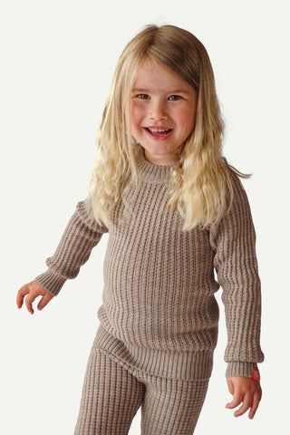 Lanullva Hustadvika 2.0 Wool Sweater Kids, Linen
