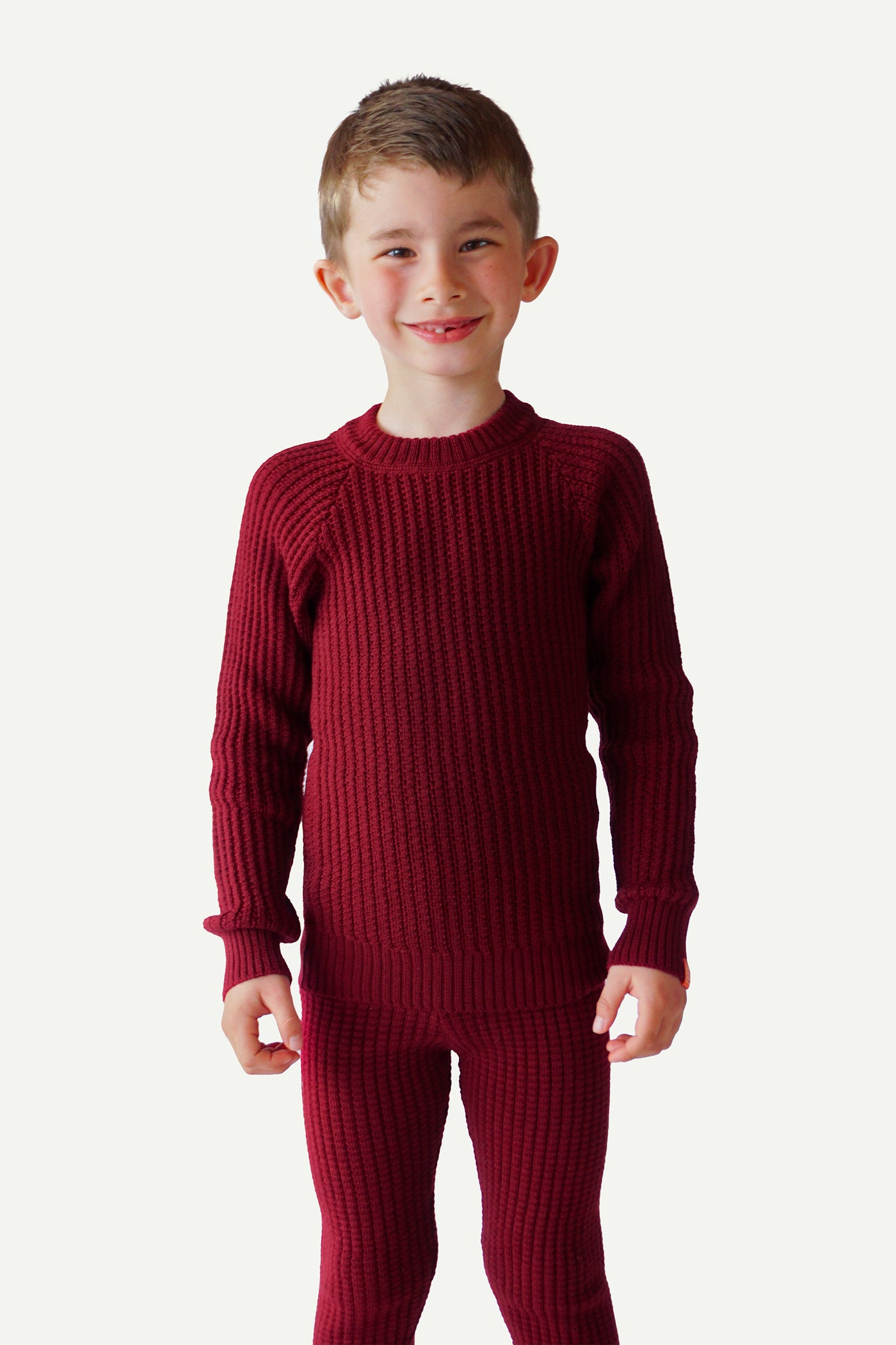 Lanullva Hustadvika 2.0 Wool Sweater Children, Wine Red
