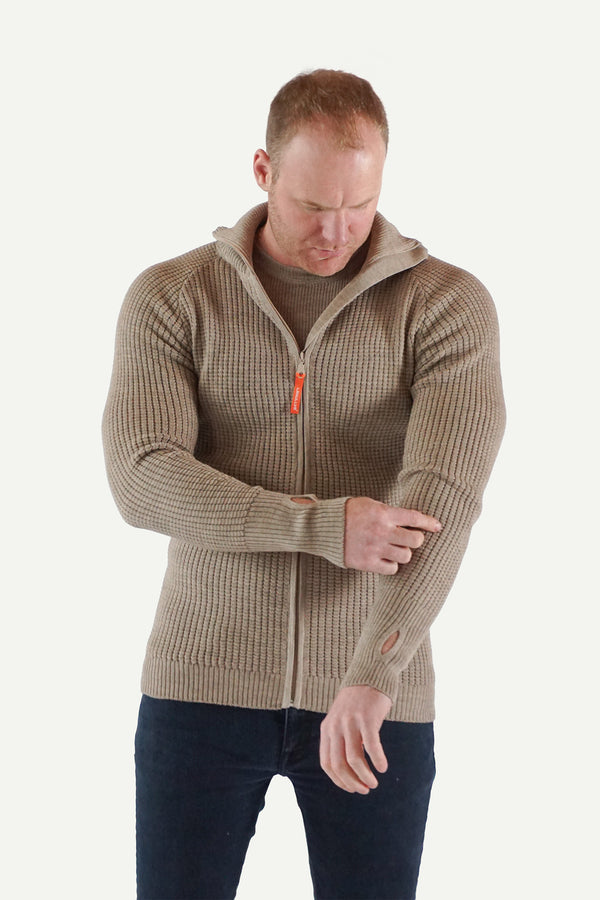 Lanullva Hustadvika 2.0 Wool Jacket Zip, Linen