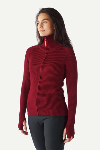 Hustadvika 2.0 Wool Jacket Zip, Wine Red