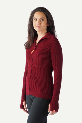Hustadvika 2.0 Wool Jacket Zip, Wine Red