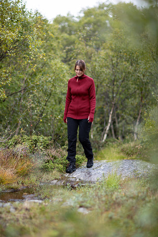 Hustadvika 2.0 Wool Jacket Zip, Wine Red